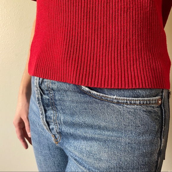 Red Rib-knit Top - Picture 3 of 3